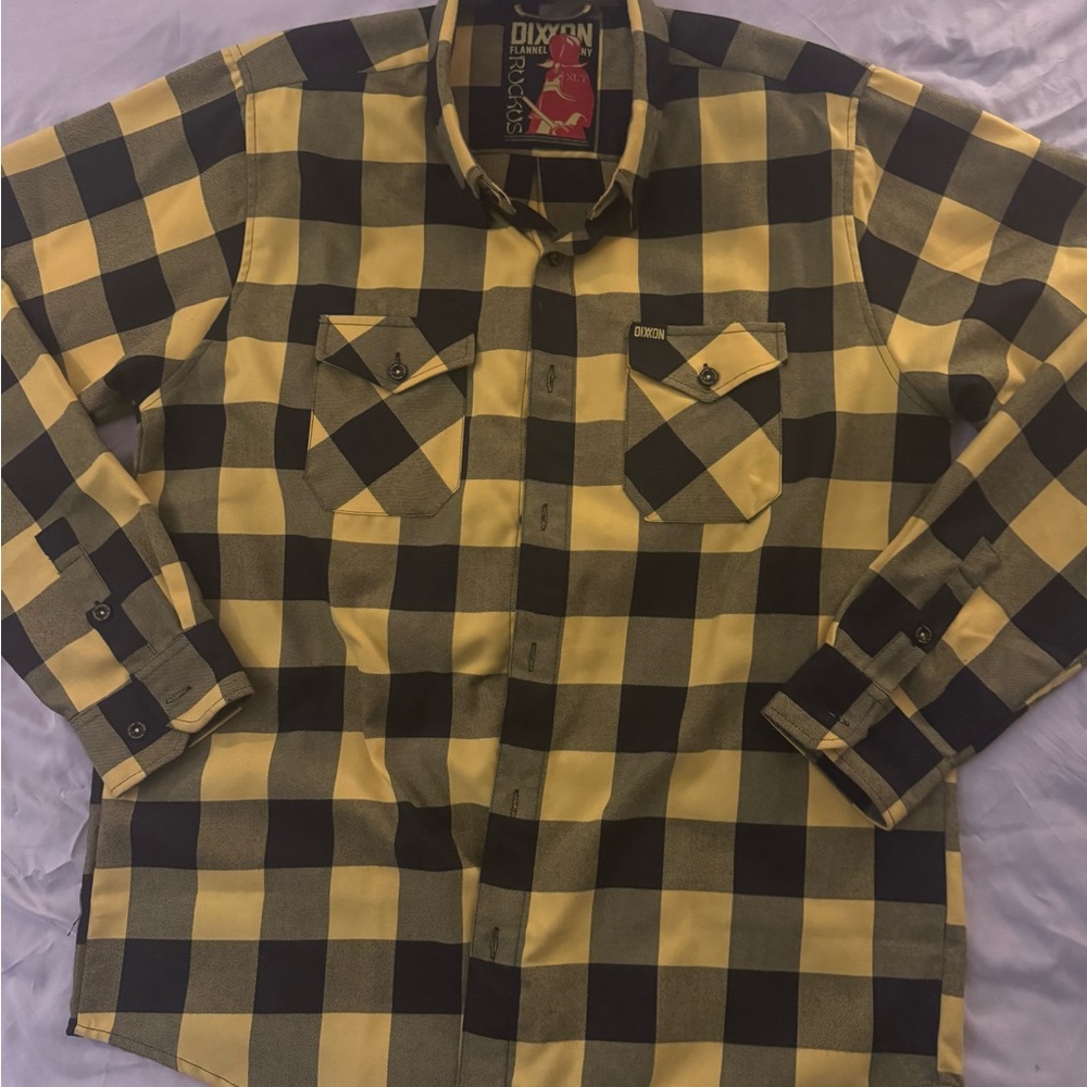 DIXXON Men's Plaid Shirt in Yellow and Black